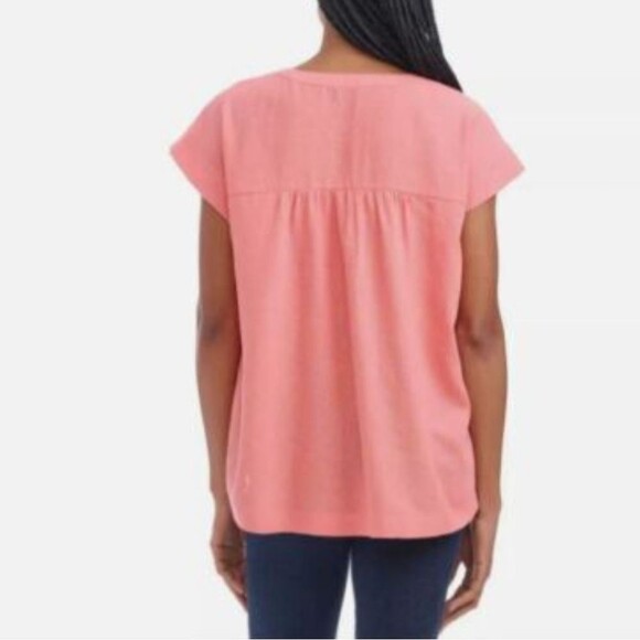 Splendid Coral Pink Suplice Linen Blend Women's Pink Top XXL - Picture 9 of 9